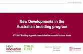 New Developments in the Australian breeding program