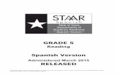 2015 TX STAAR Spanish Grade 5 Reading Released Book