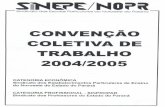 CONVENÇÃO COLETIVA DE TRABALHO - SINEPE/NOPR