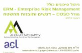 ERM - Enterprise Risk Management חטשהמ תונבותו םישגד COSO לדומ