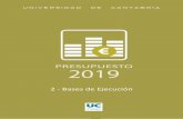 PRESUPUESTO 2019 - Universidad de Cantabria Inicio