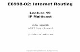 Lecture 19 IP Multicast - Columbia University