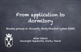 From application to dormitory