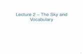Lecture 2 The Sky and Vocabulary