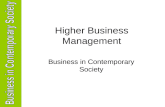 Higher Business Management Business in Contemporary Society