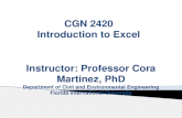 CGN 2420 Introduction to Excel