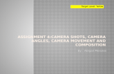 Assignment 4: Camera shots, camera angles, camera movement, composition