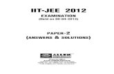 IIT-JEE 2012 -   : iit-jee 2013 iit-jee 2012 examination (h on 08-04-2012) paper answers solutions-2 ( )