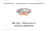M.Sc Physics SYLLABUS - Adikavi Nannaya syllabus/Physics    ADIKAVI NANNAYA UNIVERSITY