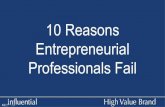 10 reasons entrepreneurial professionals fail