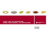 LIST OF FLAVOURS AND NATURAL FLAVOURS .overview flavours product D = description V = various tastes