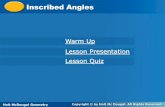 Inscribed AnglesInscribed Angles - TypePad Holt McDougal Geometry Inscribed Angles An inscribed angle
