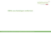 Verlage - ISBNs entfernen