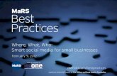 Smart Social Media for Small Businesses - MaRS Best Practices