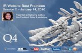 Q4 - IR Website Best Practices - Jan., 14, 2010 Webinar