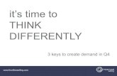 Think differently   3 keys to create demand