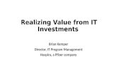 Realizing value from IT investments - Kemper v1