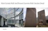 Stick Curtain Wall And Precast Concrete Wall- Section Detail ... West Stick Curtain Wall Stick Curtain