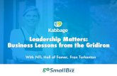Leadership Matters: Lessons from the Gridiron