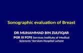 Sonographic evaluation of breast Dr. Muhammad Bin Zulfiqar