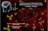 Autoimmune Encephalopathies: PANDAS/PANS and Antineuronal 2019-04-25¢  Autoimmune Encephalopathies: