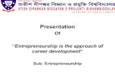 Entrepreneurship is the approach of career development
