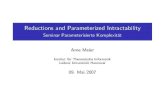 Reductions and Parameterized Intractability - THI .Reductions and Parameterized Intractability Seminar