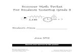 Summer Math Packet For Students Entering Grade 3 Summer Math Packet 2013 14 For Students Entering Grade