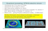 Quantum tunneling: STM electric shock jcumalat/phys2170_f13/lectures/Lec32.pdf Physics 2170 â€“ Fall 2013 1 Quantum tunneling: STM electric shock â€¢ Homework set 10 is due