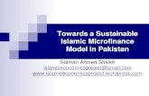 Towards a Sustainable Islamic Microfinance Model in a Sustainable Islamic Microfinance Model in Pakistan Presented at Workshop on Islamic Microinance Models, International Islamic