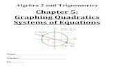 Chapter 5: Graphing Quadratics Systems of Equations Algebra 2/Trig: Chapter 5 â€“ Graphing Quadratics Packet In this unit we will: Determine the properties (vertex) of the quadratic