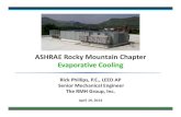 ASHRAE Rocky Mountain Evaporative C DB HOURS/ 4 PAD 8 PAD 12 PAD FINAL RM COND (74 DB) RANGE MCWB YEAR ... Indirect/Direct Evaporative Cooling System ... water with direct evaporative