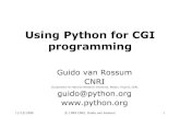 Using Python for CGI programming - Stefano Zacchiroli zack/teaching/0607/techweb/02-python-cgi.pdfUsing Python for CGI programming Guido van Rossum ... â€“ (and into exception