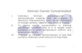 Intrinsic Carrier Concentration 4.pdf¢  Intrinsic Carrier Concentration I. Definition Intrinsic semiconductor: