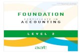 AAT Foundation Certificate in Accounting Qualification ... to this specification 1 Qualification number: 601/6552/2 Qualification Specification Version 3.0 published 11 September 2017