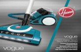 vogue -   vogue Cyclonic Bagless Vacuum Cleaner with Powerhead Compact Powerhead for a Powerful Clean Washable HEPA Filtration Bagless, Cyclonic Technology