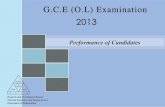 G.C.E (O.L) Examination 2013 - Department of (OL).pdfN E T S G.C.E (O.L) Examination 2013 Performance of Candidates - 1 - 2006 2007 2008 2009 2010 2011 2012 2013 259768 276522 281028