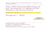The 2015 Annual Meeting of the Academy of Behavioral ...hermes- ACADEMY OF BEHAVIORAL FINANCE ECONOMICS The 2015 Annual Meeting of the Academy of Behavioral Finance Economics WORKING