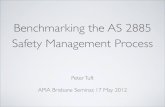 Benchmarking the AS 2885 Safety Management Process the AS 2885 Safety Management Process Peter Tuft ... â€¢ Based on a cause-and-control model of risk management ... effective