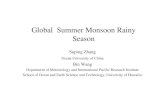 Global Summer Monsoon Rainy Season - .Global Summer Monsoon Rainy Season Suping Zhang Ocean University