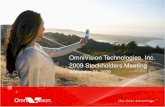 OmniVision Technologies, Inc. 2009 Stockholders Technologies, Inc. 2009 Stockholders Meeting. September