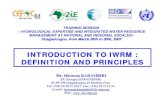 TRAINING SESSION « HYDROLOGICAL EXPERTISE AND INTEGRATED ... TRAINING SESSION « HYDROLOGICAL EXPERTISE