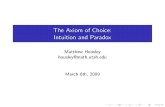 The Axiom of Choice: Intuition and Paradox - math.utah.edu housley/Axiom of   The Axiom of Choice: