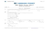 JEE Main Examination 02-04-2017 Code-A - Career .CAREER POINT CAREER POINT Ltd., CP Tower, IPIA,