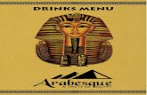 arabesque-drinks-menu - Arabesque Egyptian .on tap pint fosters half fosters pint john smith's half