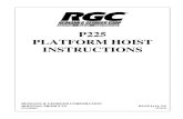 P225 PLATFORM HOIST INSTRUCTIONS - Hoist/Platform...  P225 PLATFORM HOIST INSTRUCTIONS ... HOISTING