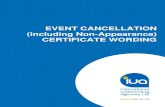 EVENT CANCELLATION (including Non-Appearance) CERTIFICATE ... Docs/Event...  Event Cancellation including