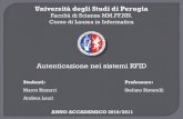 Autenticazione nei sistemi RFID - dmi.unipg.it .Autenticazione nei sistemi RFID Marco Bizzarri