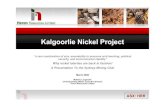 Kalgoorlie Nickel Project - Sydney Mining Presentation Final HR  Kalgoorlie Nickel Project ... Bulong