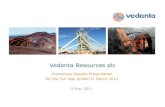 Vedanta Resources .upon as a recommendation or forecast by Vedanta Resources plc ("Vedanta"). Past